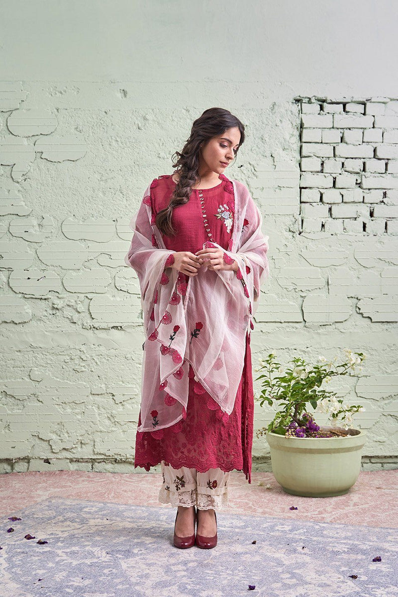 Our Maroon Gajji Silk Nakshi Bandhej Dupatta is back in stock! . . .  #bandhani #bandhej #… | Dress indian style, Designer party wear dresses,  Anarkali dress pattern