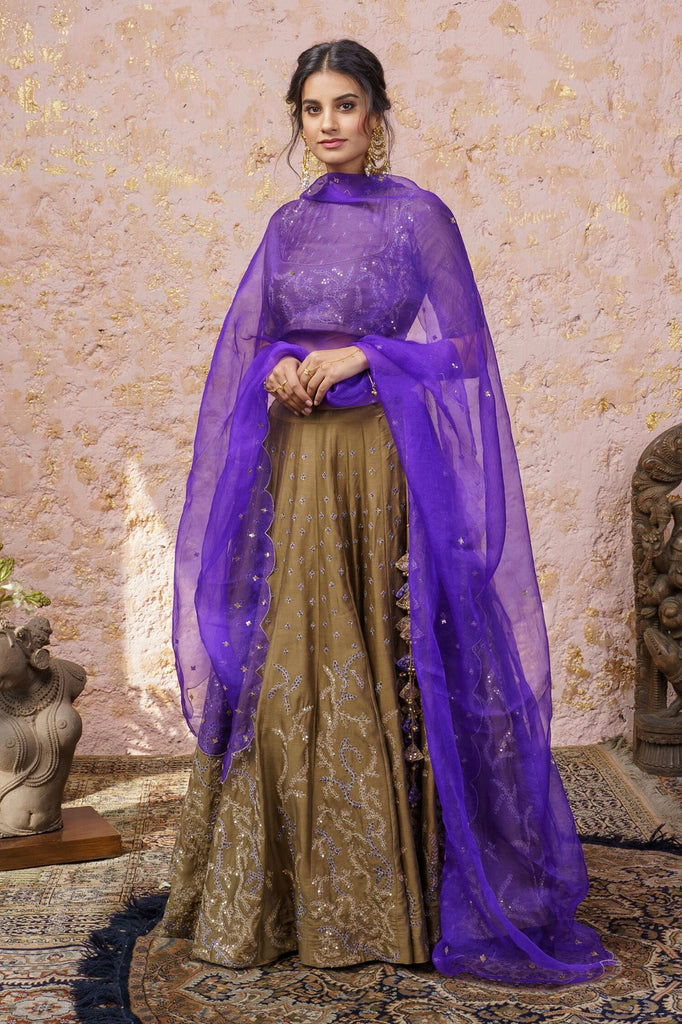 Buy Royal Blue Embroidered A Line Lehenga Wedding Wear Online at Best Price  | Cbazaar